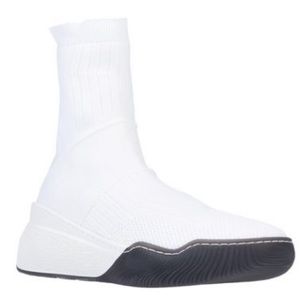 Stella McCartney Loop Sneaker Tess Knitted Sock White Black Bootie EU 36 NEW